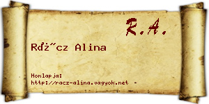 Rácz Alina névjegykártya